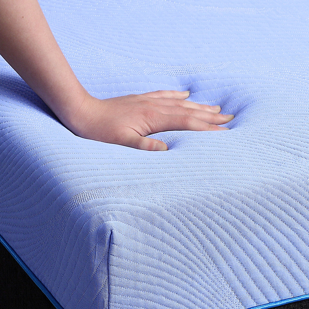 Refresh - 12" Flex Head Memory Foam Hybrid Mattress And Adjustable Base Bundle - Blue - Queen