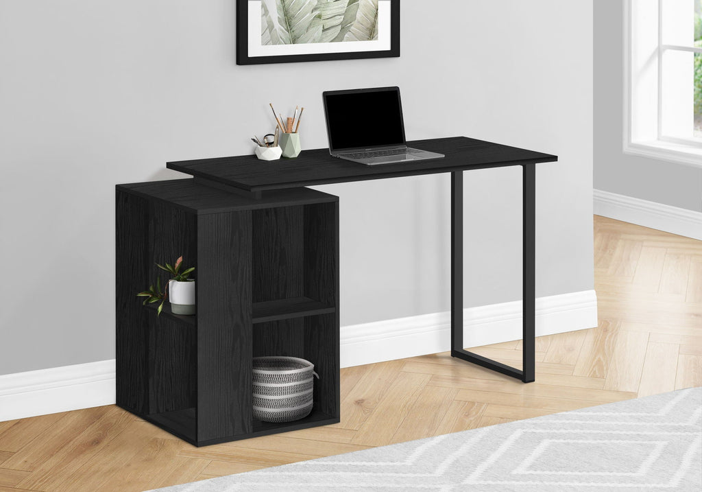 Computer Desk with Left/Right Setup and Storage Shelves