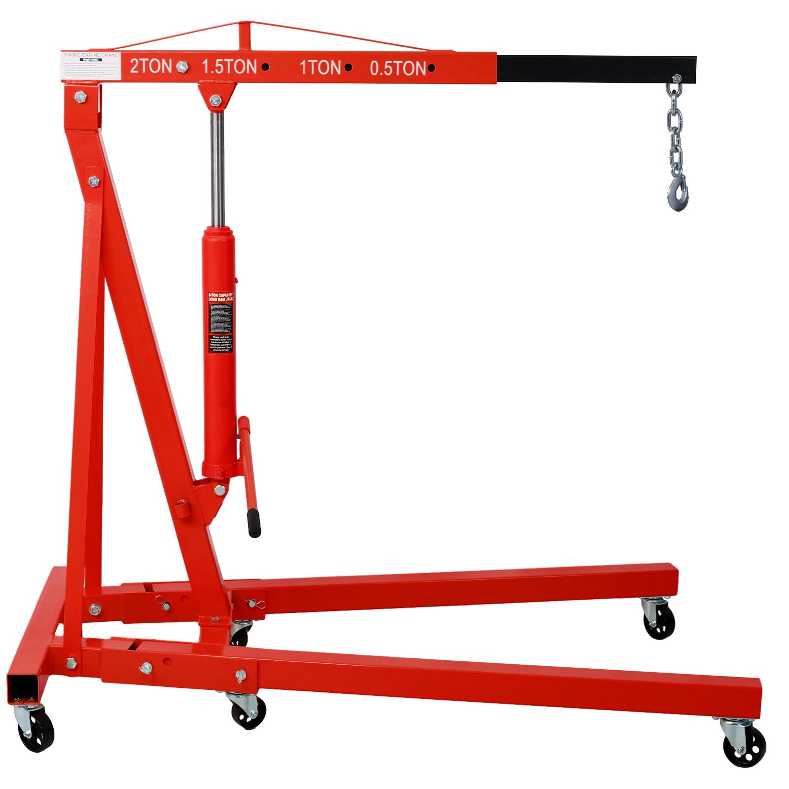 2 Ton Folding Engine Hoist Crane Lift with 6 Wheels