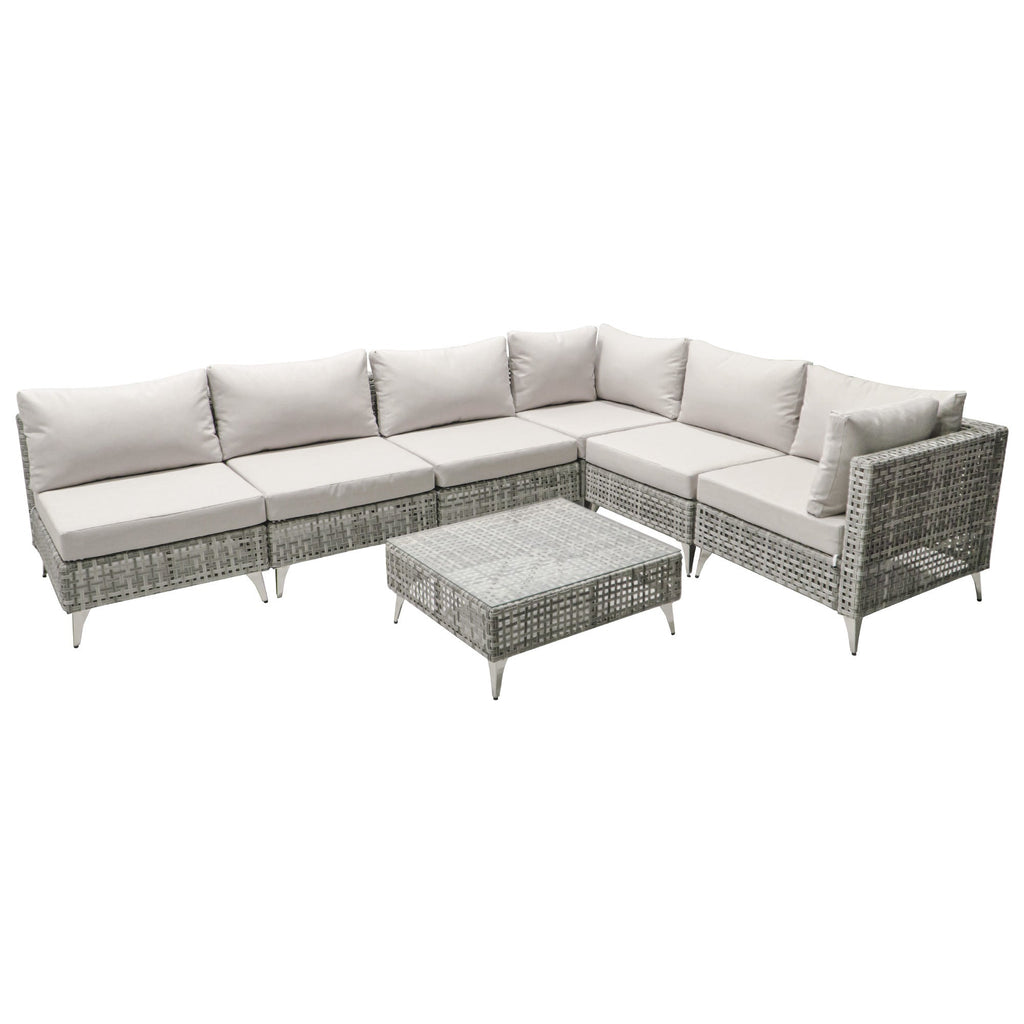 K&K 7-Piece Wicker Patio Furniture Set