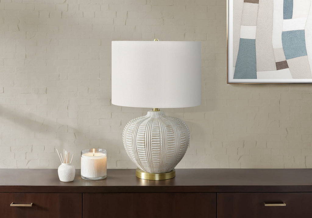 Transitional Lighting Table Lamp in Cream Resin