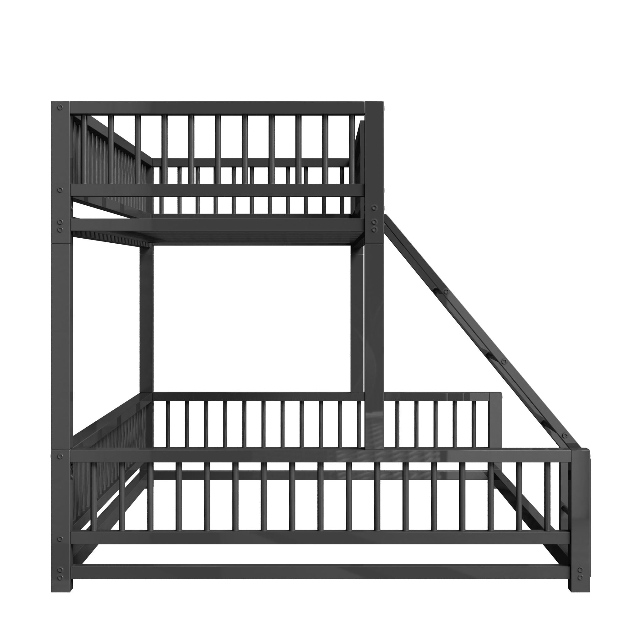 Bunk Bed With Ladder And Safety Guardrails
