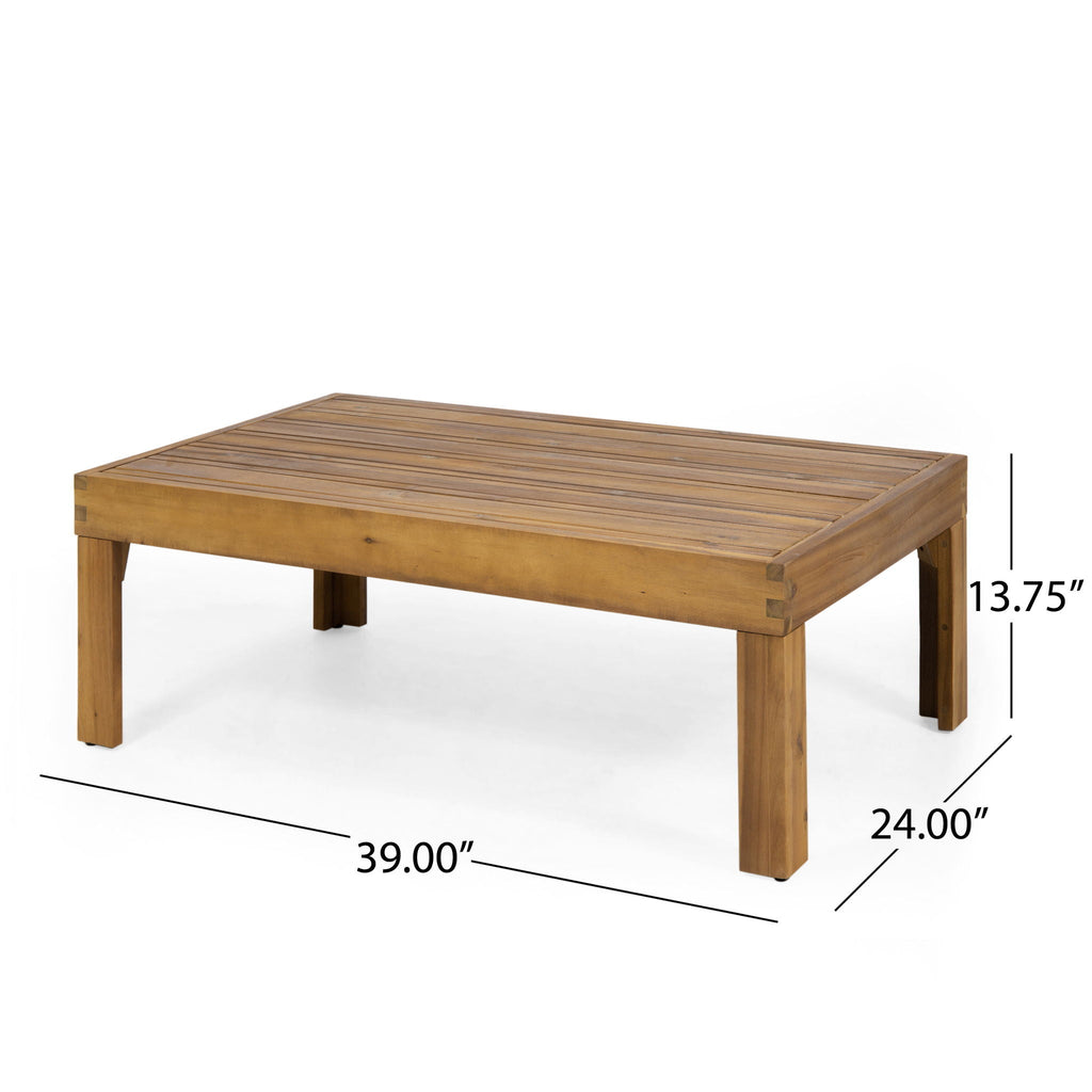 Outdoor Patio Set with Coffee Table and Loveseat - Teak Beige