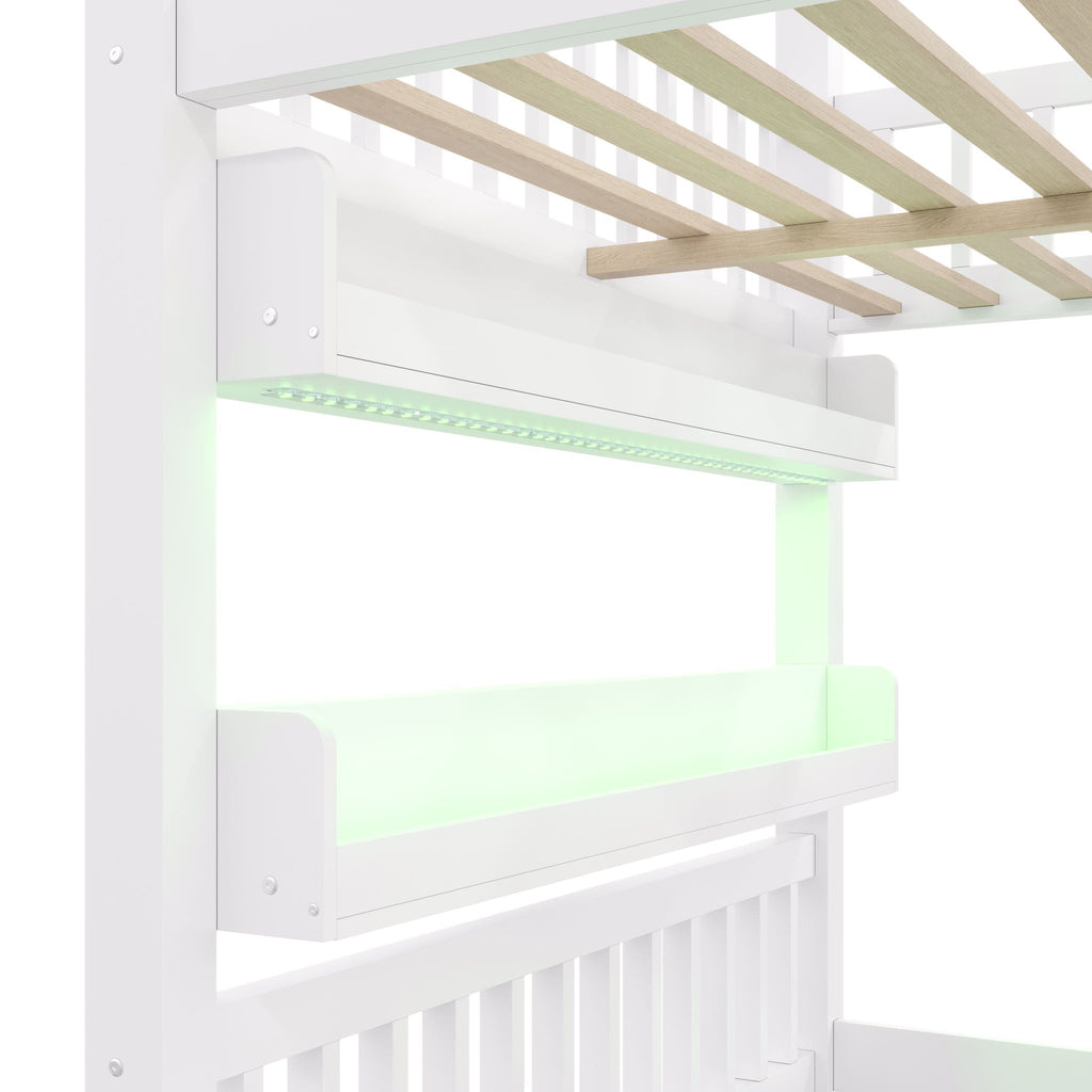 House Bed With Built-In LED Shelf Light