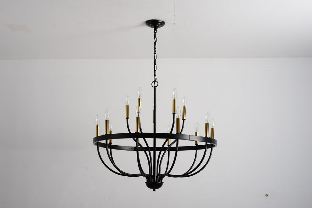 18-Light Industrial Iron Candle Chandelier