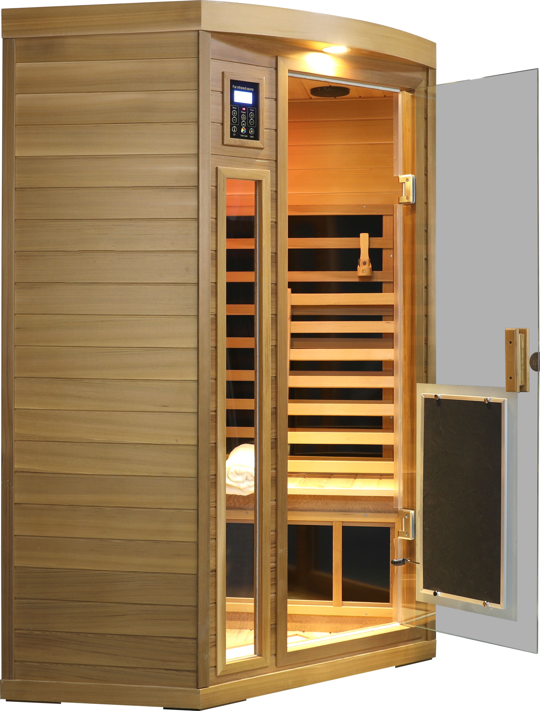 Low EMF Two person Far-infrared Red cedar Deluxe indoor pentagonal sauna room
