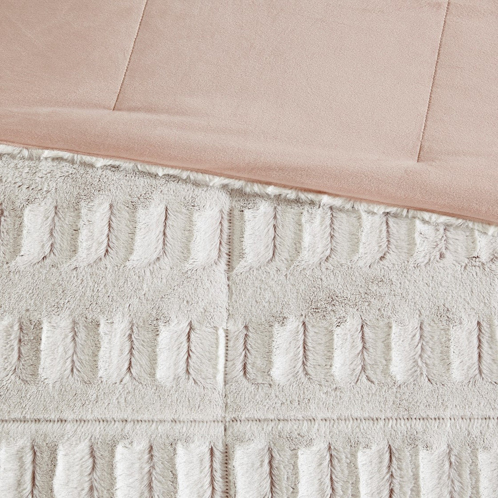 Twin/Twin XL Back Print Long Fur Comforter Mini Set