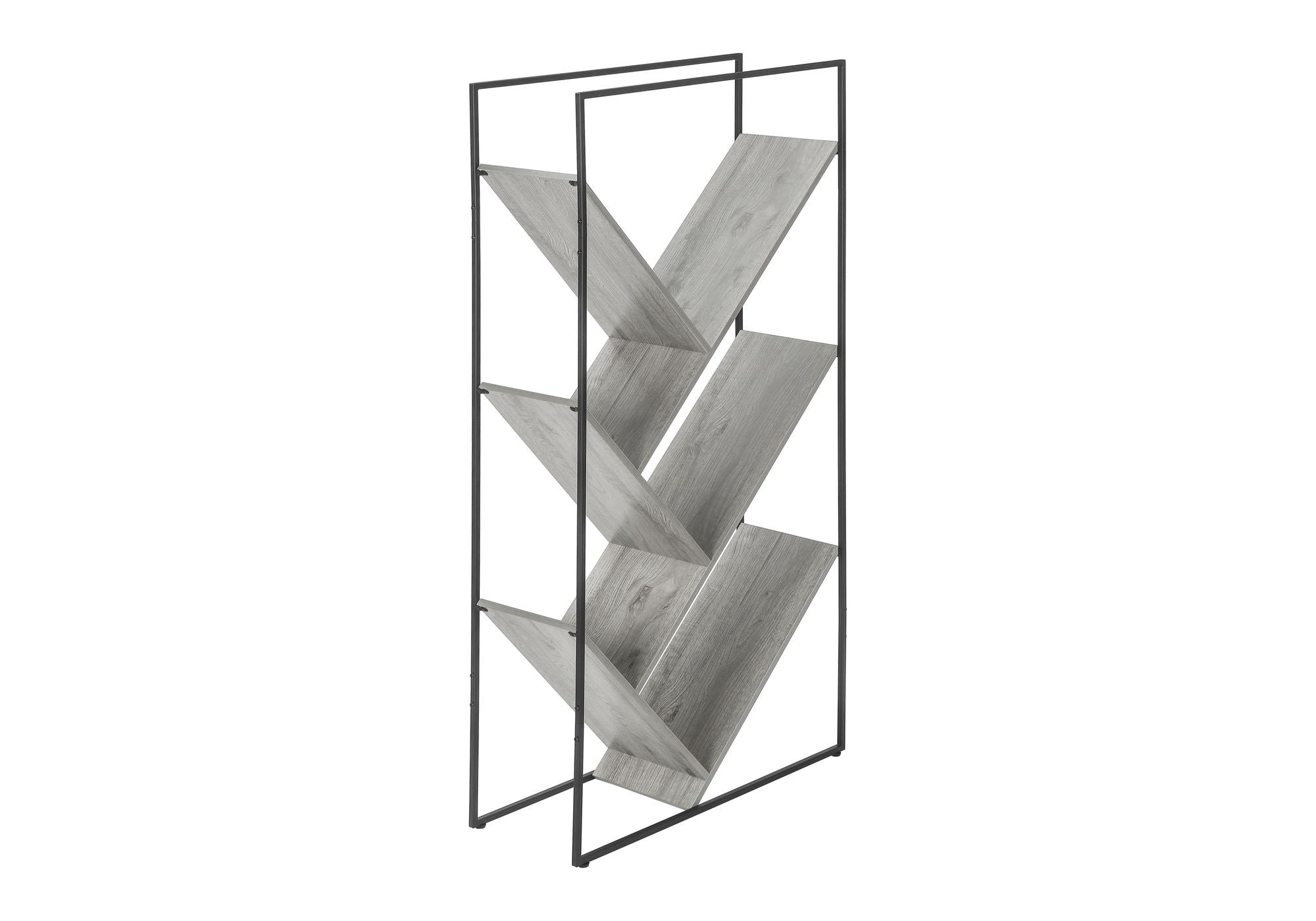 3-Tier Contemporary Bookshelf with Reclaimed Wood Finish