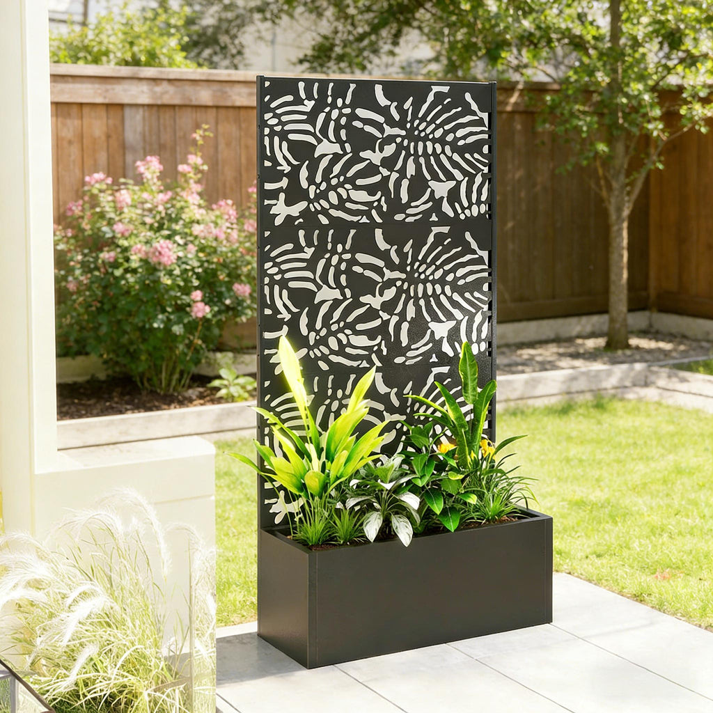 Trellis Planter with Spacious Metal Box and Efficient Drainage
