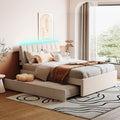 Teddy Fleece Full Size Upholstered Platform Bed with Twin Trundle