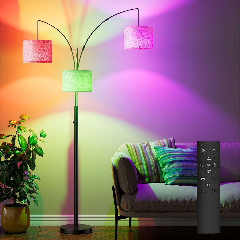 Three-Color Temperature & Dimmable Three-Head Floor Lamp