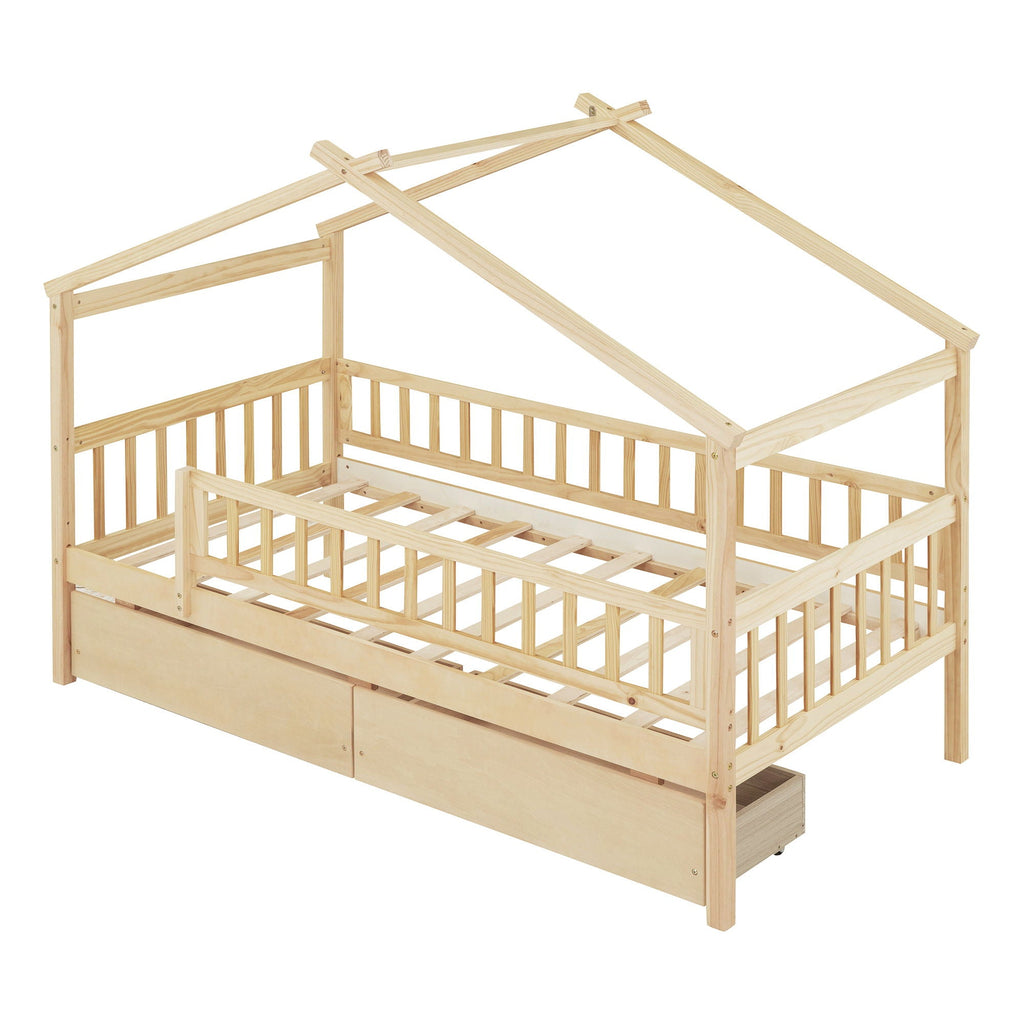 House Bed With 2 Drawers