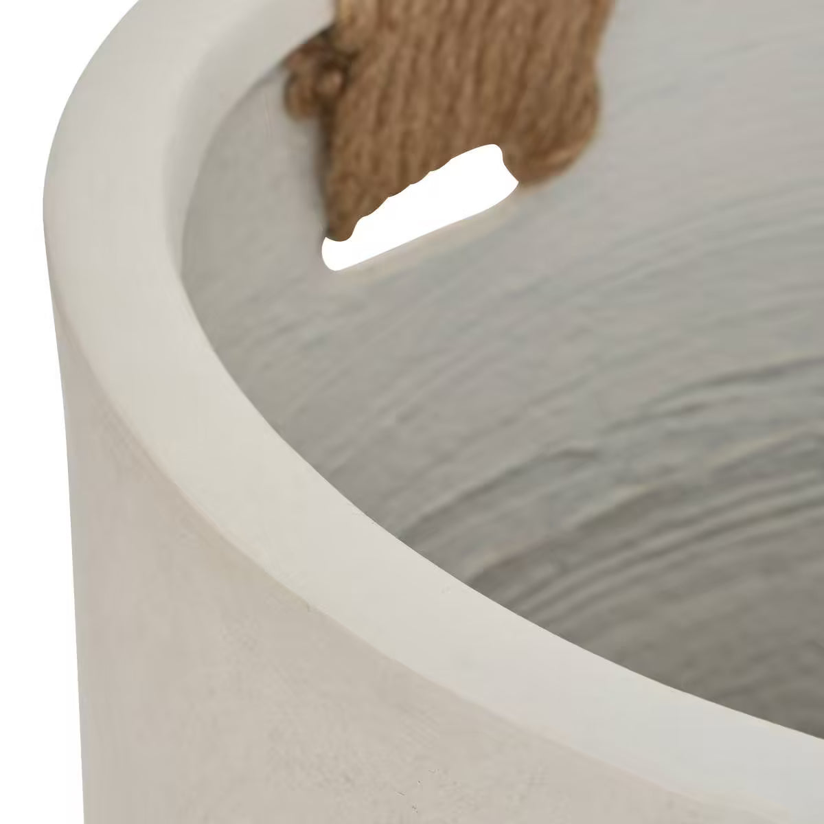 Round Concrete Planter Set of 2, Large Handmade Off White Pots