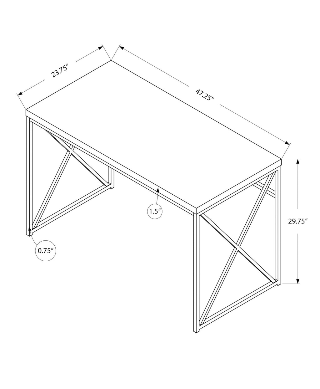 Computer Desk for Home Office, Laptop, Glossy Contemporary & Modern