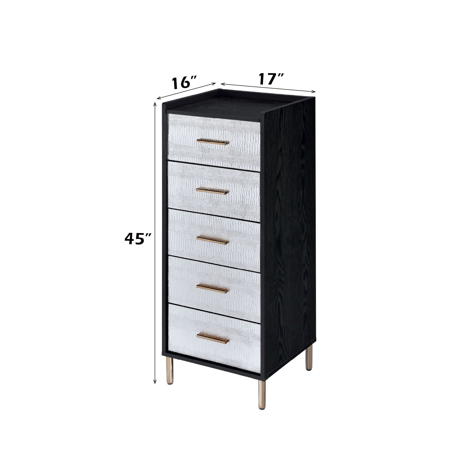 Myles Jewelry Armoire - Black / Silver / Gold