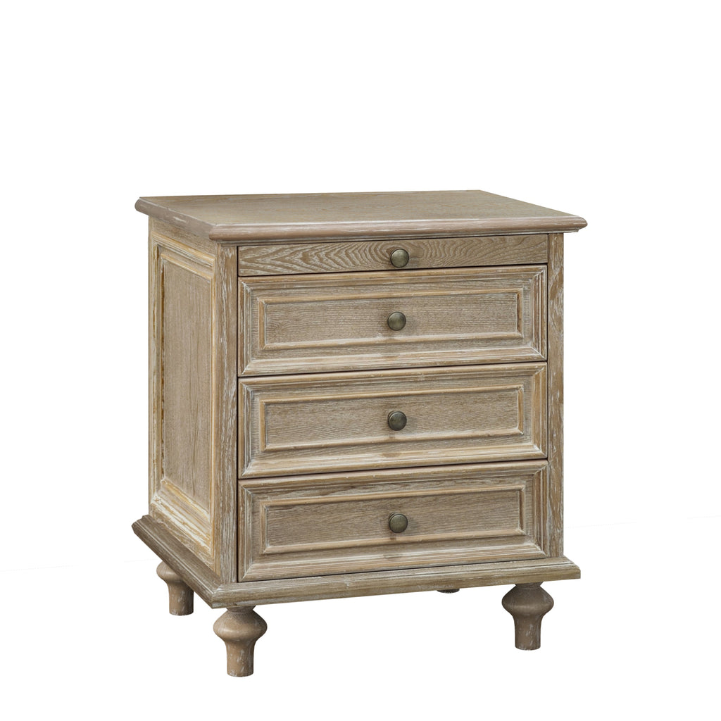 Farmhouse Nightstands with 4 Drawers and Pull-Out Shelf