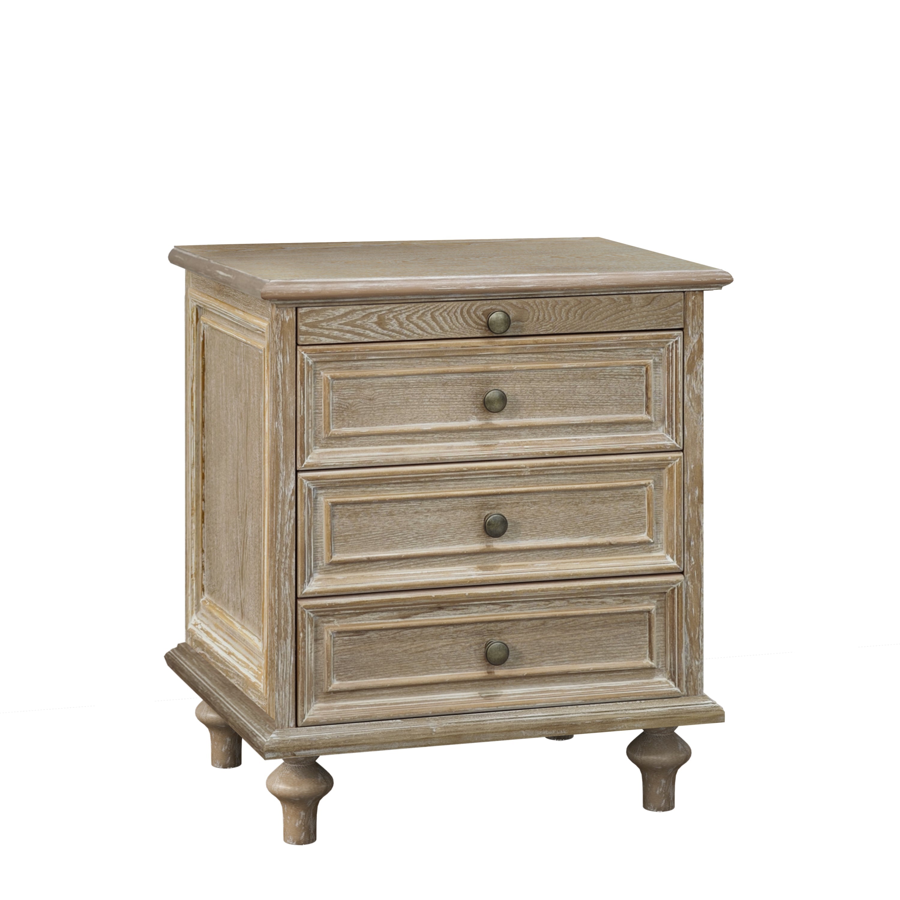 Farmhouse Nightstands with 4 Drawers and Pull-Out Shelf