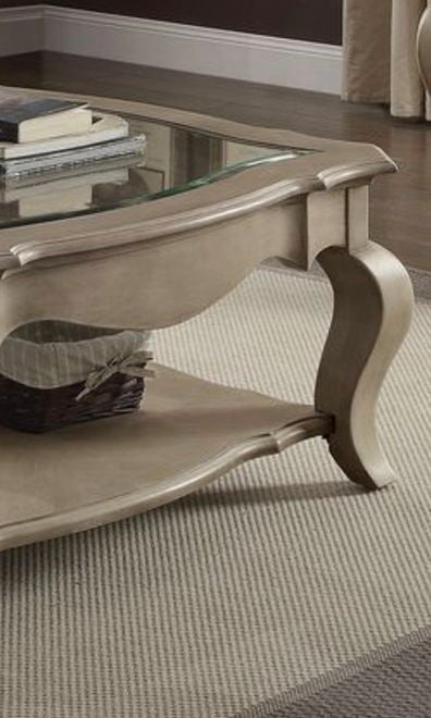 Chelmsford Clear Glass Coffee Table - Taupe