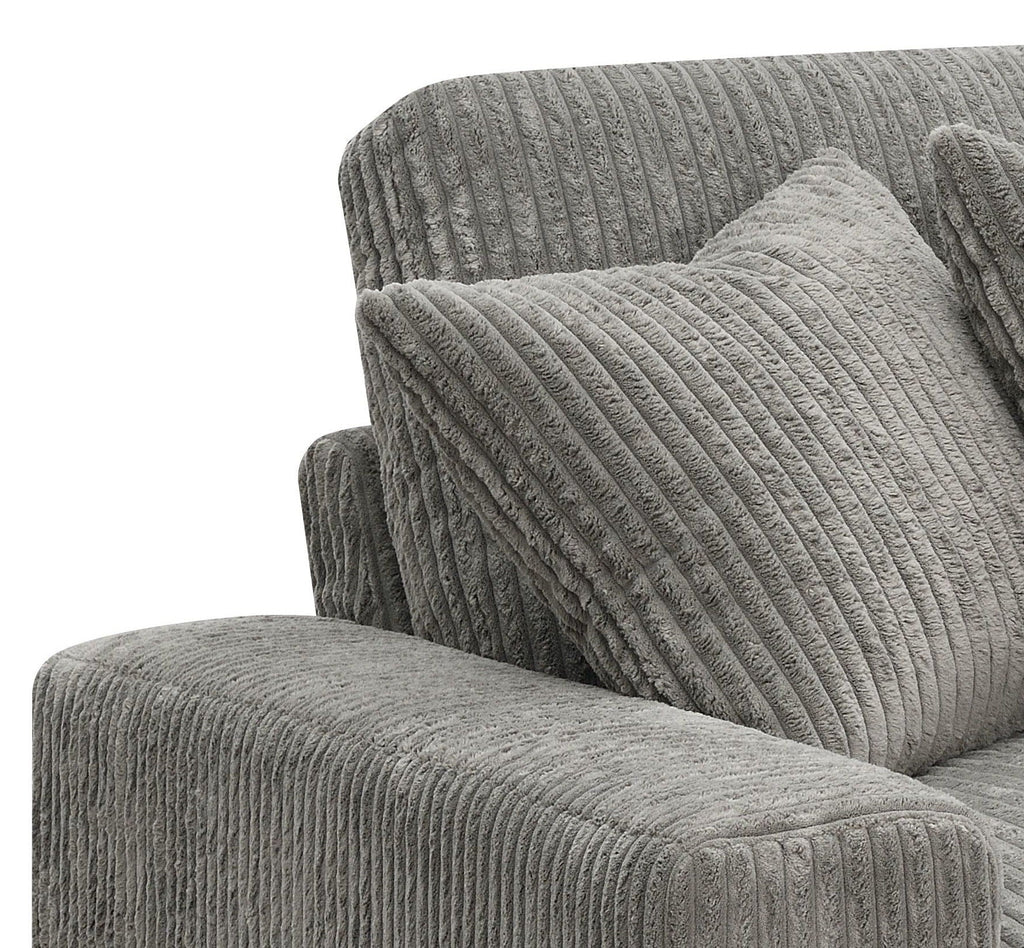 Tavia Reversible Sectional Sofa With 6 Pillows - Gray