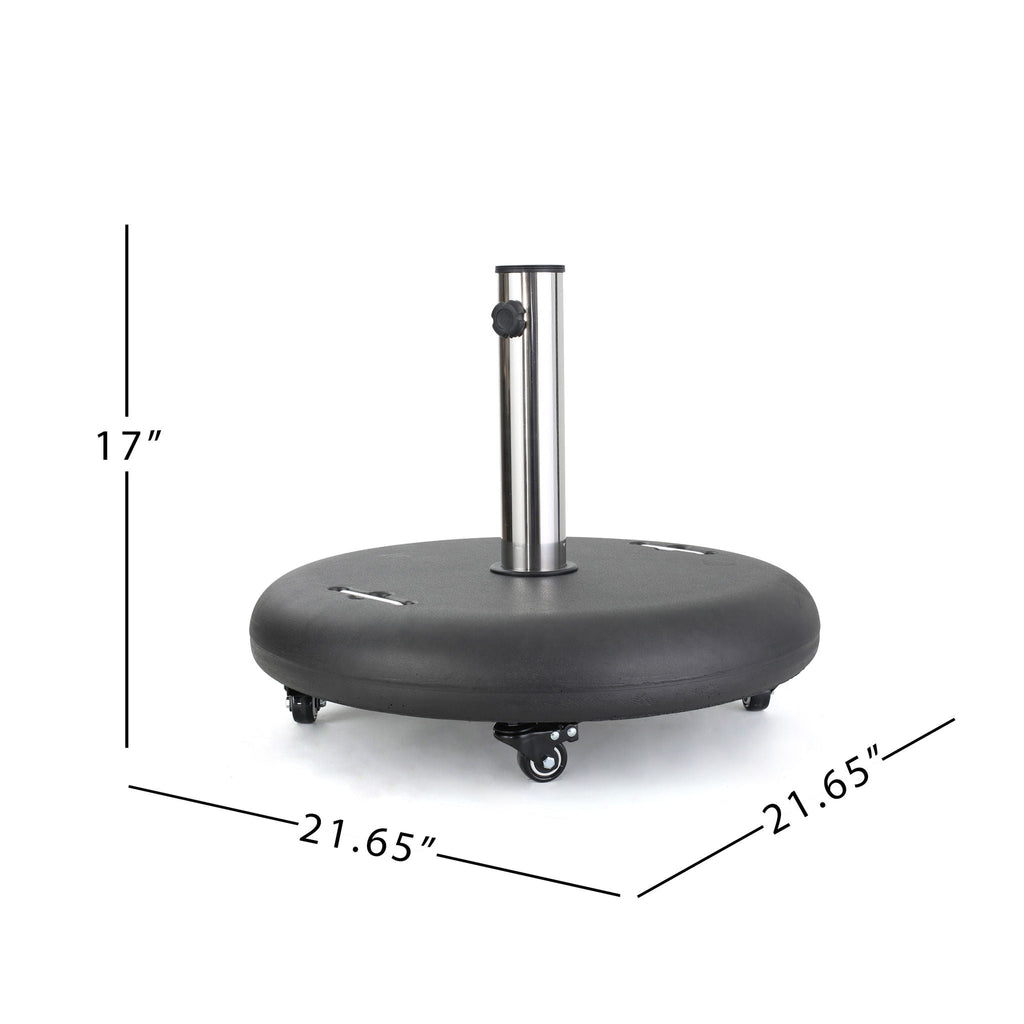 Wheelie - Round Umbrella Base with Stainless Steel Holder