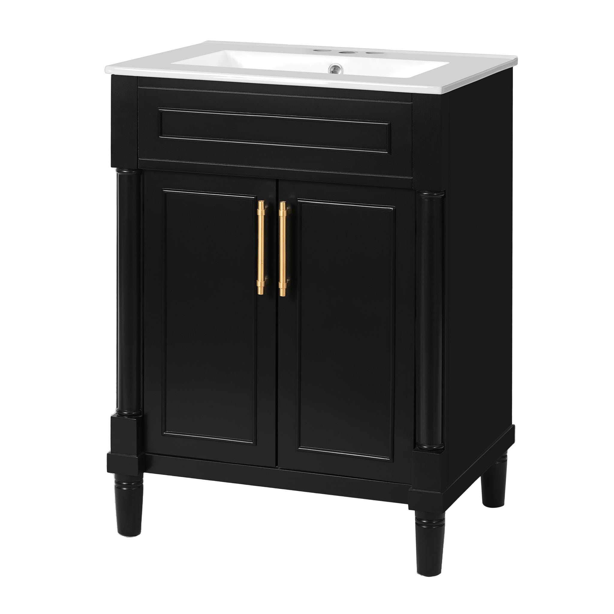 Bathroom Vanity With Integrated Sink and 2 Door Cabinet