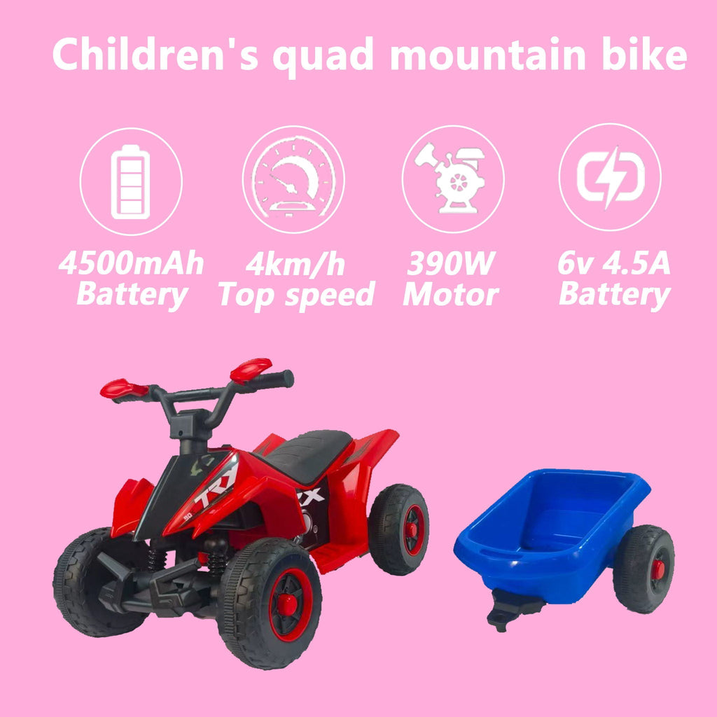 6V Kids Electric ATV With Headlights, MP3, USB & Volume Control