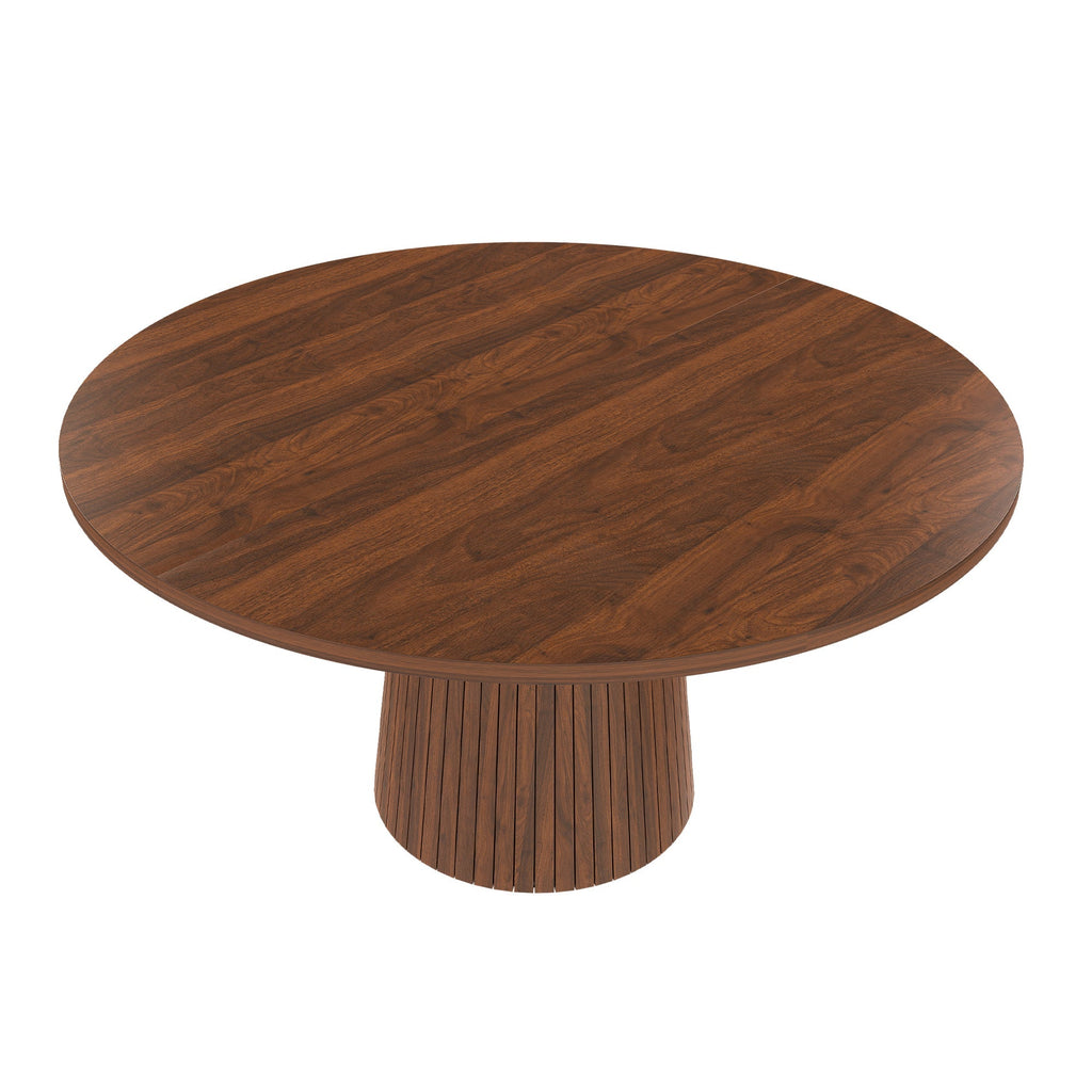 47 Inch Round MDF Dining Table for 4, Modern Farmhouse Style
