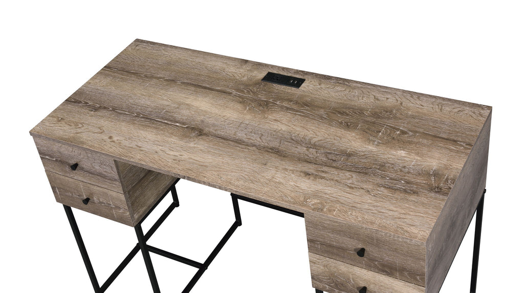 Desirre Writing Desk With USB Port - Oak