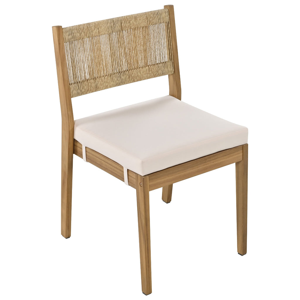 U_Style Multi-Person Outdoor Acacia Wood Dining Table and Chair Set