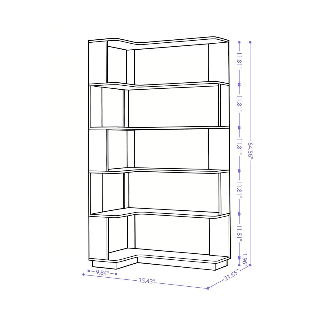 L-Shaped Corner Bookshelf