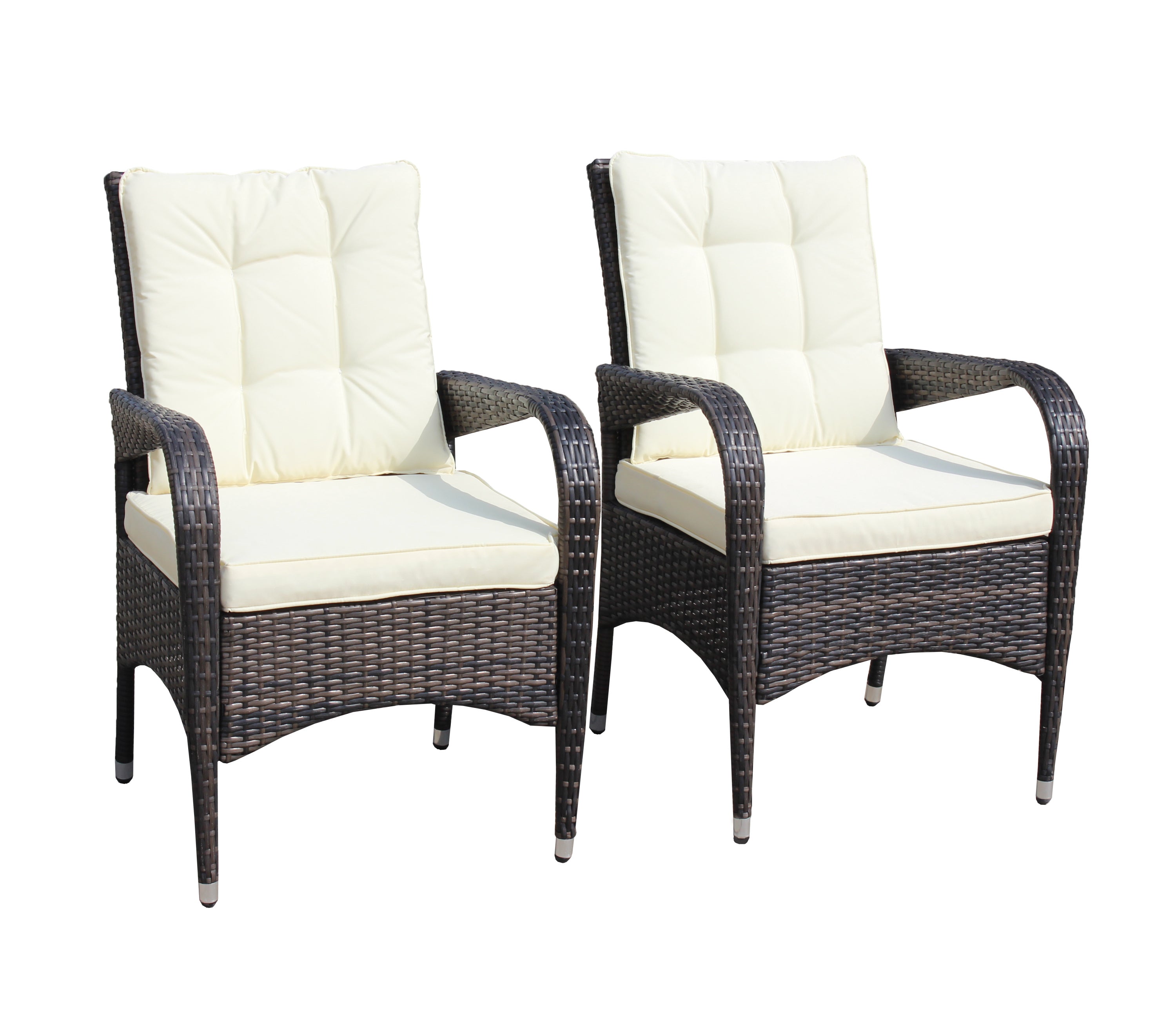 2-Piece Liberatore Dining Chairs with Beige Cushions