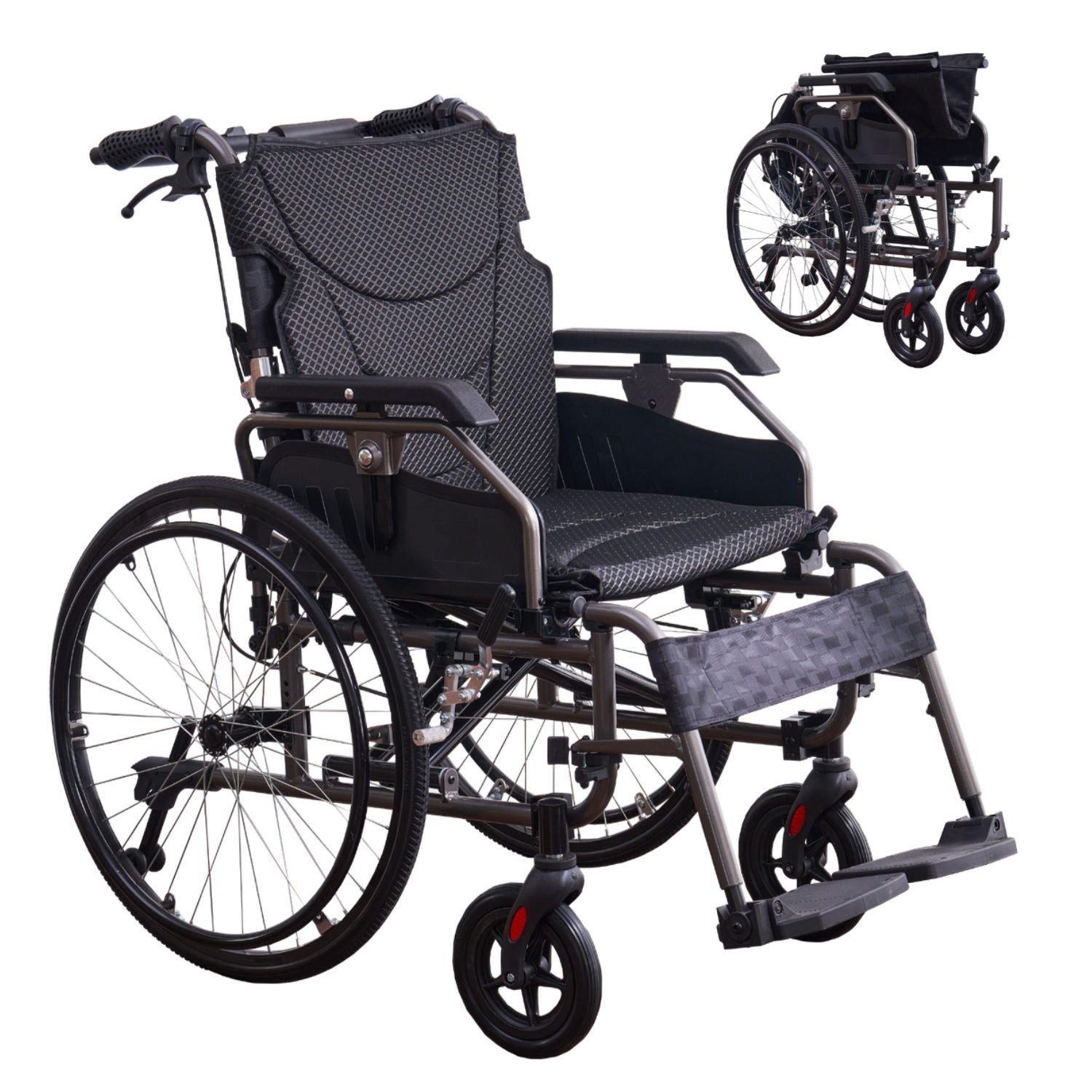 Premium Foldable Transport Wheelchair for Adults