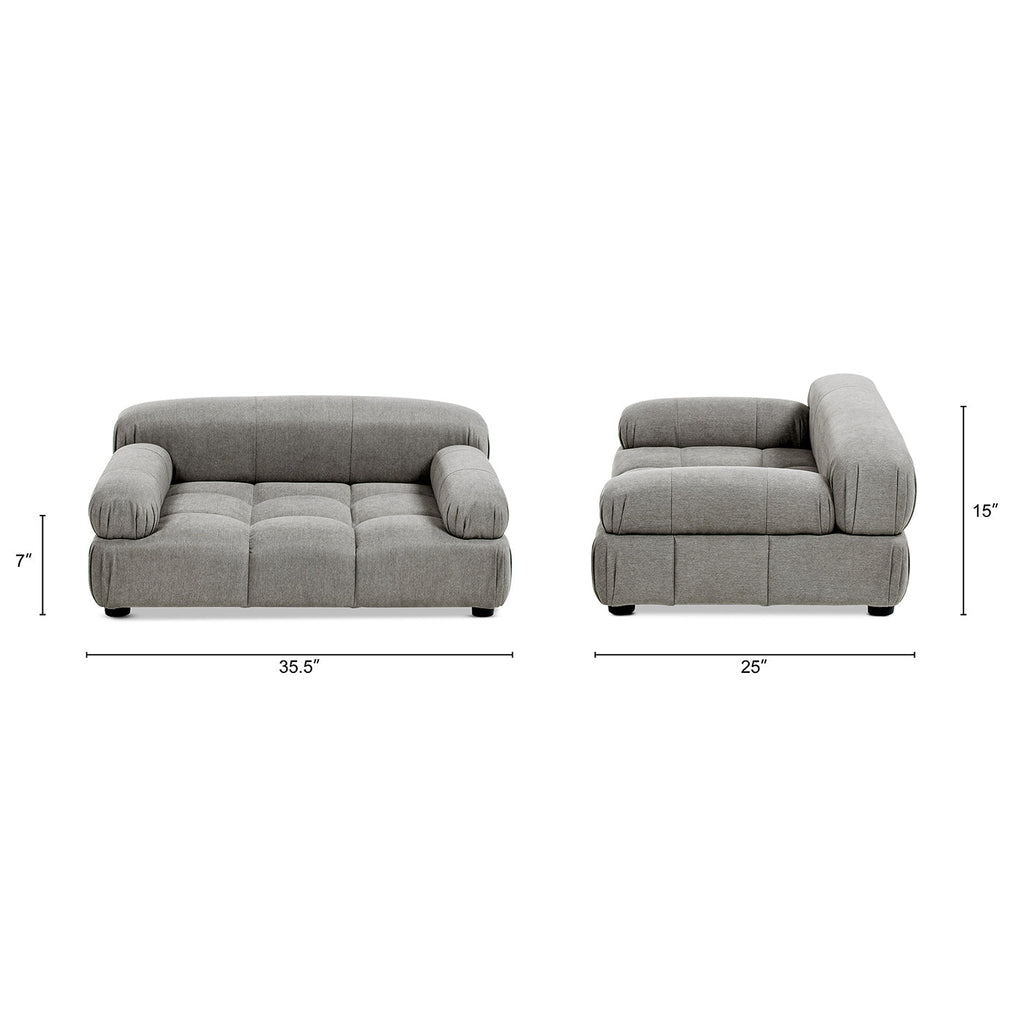 Marcel Upholstered Modern Pet Bed, Small to Medium Dog or Cat Uptown Gray Performance Velvet