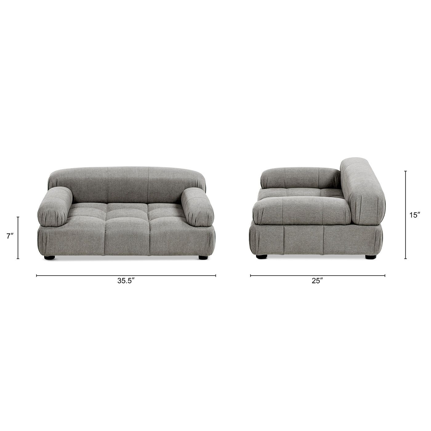Marcel Upholstered Modern Pet Bed, Small to Medium Dog or Cat Uptown Gray Performance Velvet