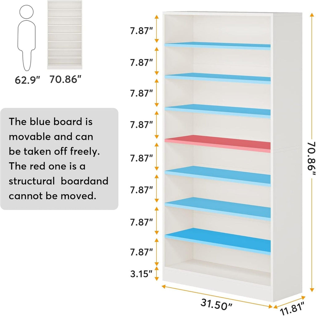 9 Tier Freestanding Shoe Cabinet with Open Design