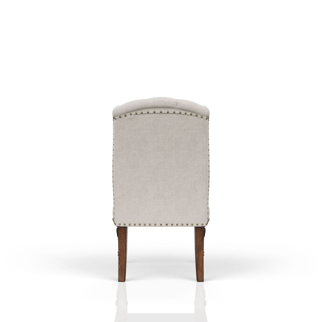 Upholstered Wing Host Chair - Light Gray