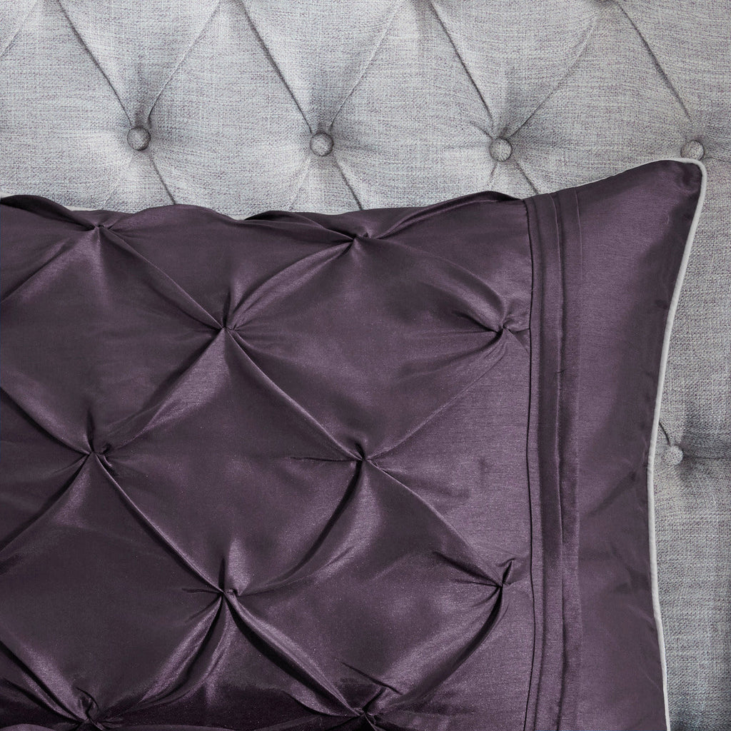 7 Piece Tufted Comforter Set Plum King
