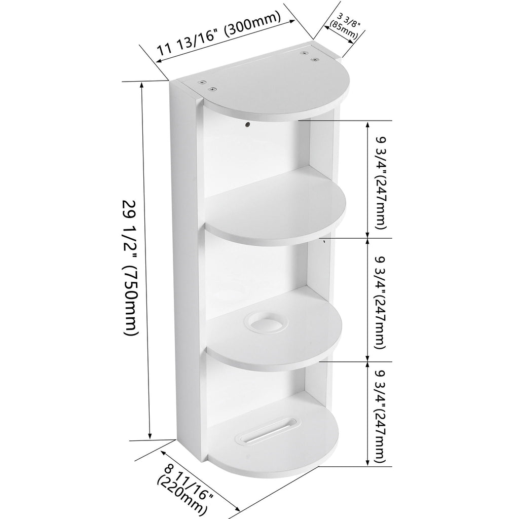 Bathroom Wall Mounted Storage Rack With Floating Design