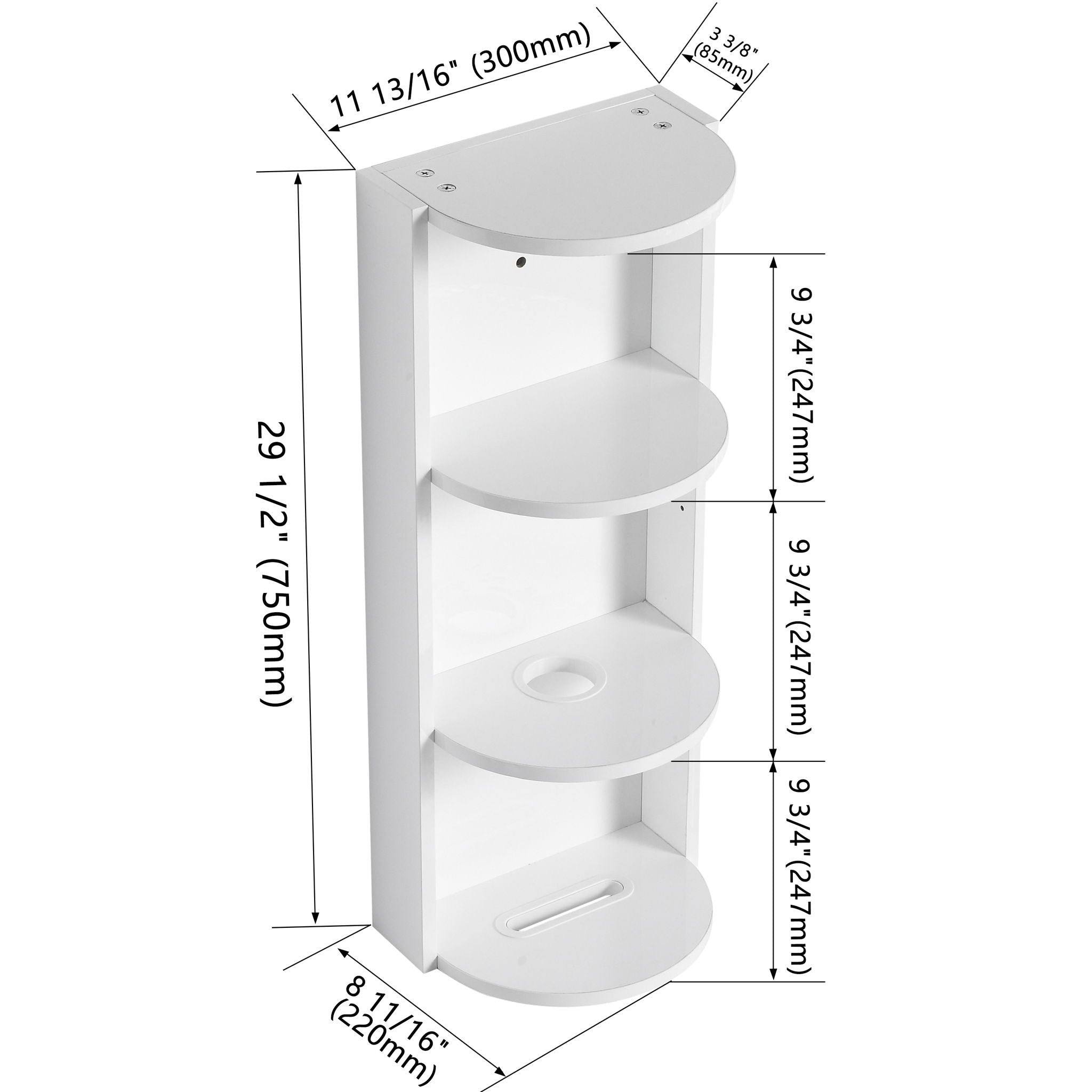 Bathroom Wall Mounted Storage Rack With Floating Design