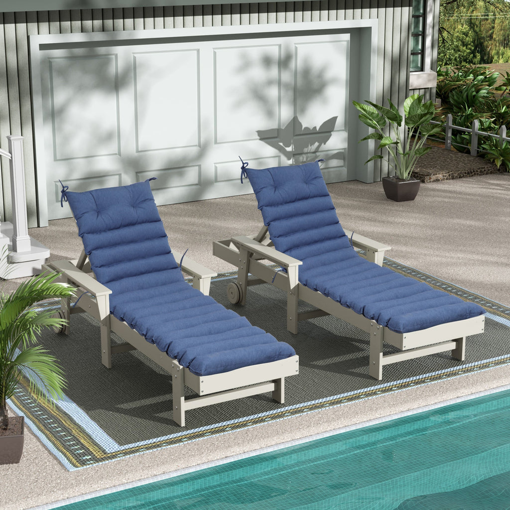 2PCS Outdoor Lounge Chair Cushion Replacement Set - Navy Blue