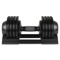 52Lbs Adjustable Dumbbell Steel And Plastic - Black