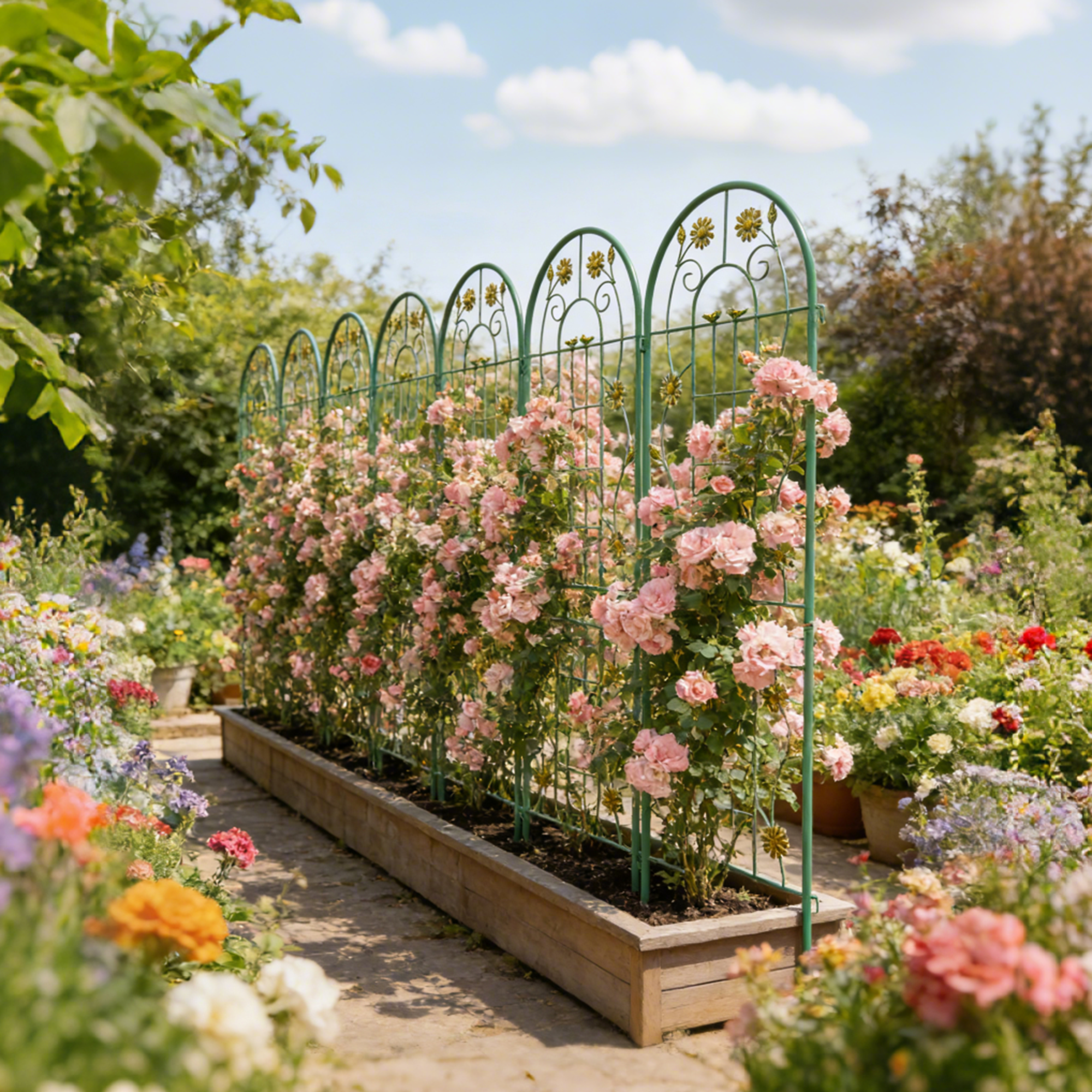 4 Pack Metal Garden Trellis 71" x 19.7" Rustproof Support
