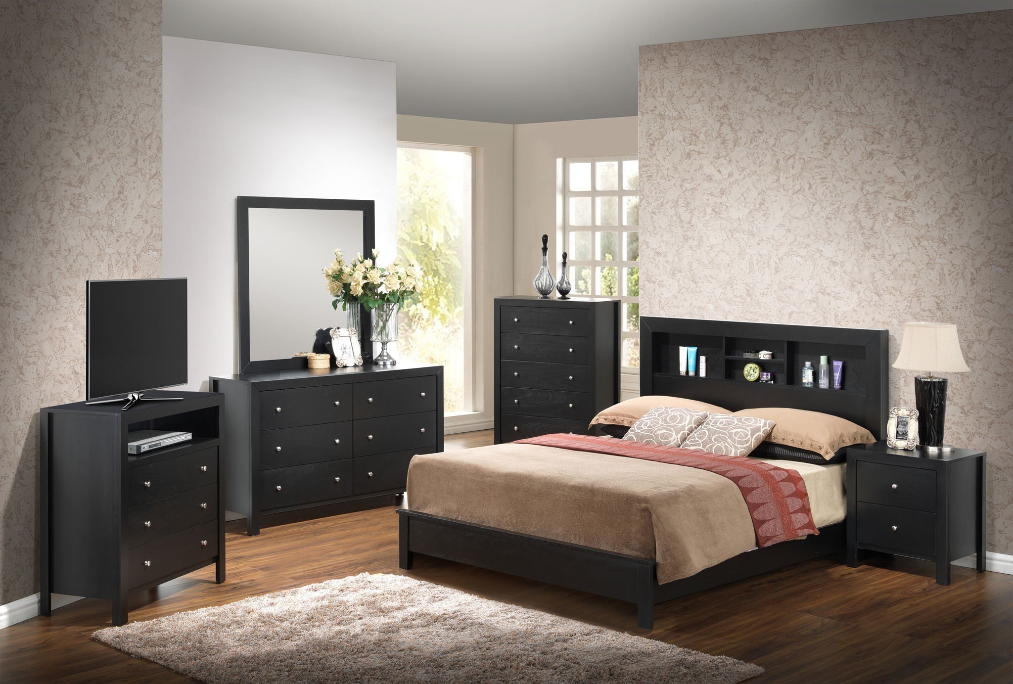 Bed With Transitional Design Stylish