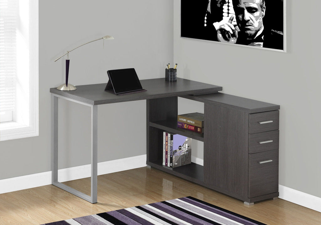 L-Shape Computer Desk with Storage Drawers