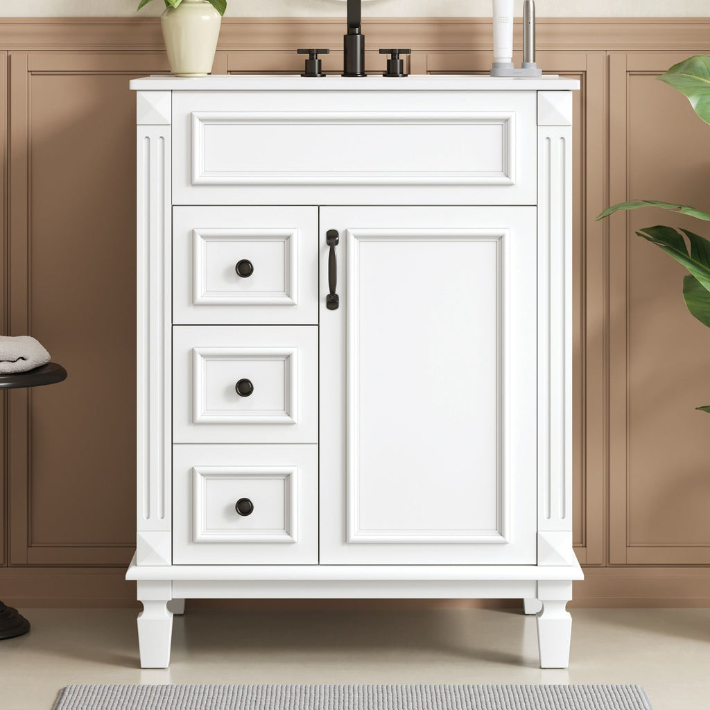 Bathroom Vanity With Sink, Compact Cabinet & 2 Drawers