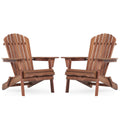 SoliWood Wooden Outdoor Folding Adirondack Chair Set of 2