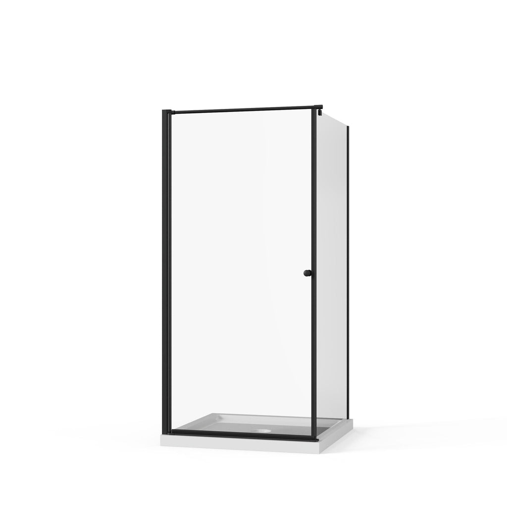 Goodyo - Frameless Corner Shower Door - Matte Black
