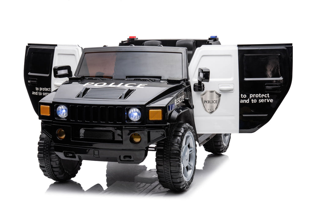 12V7A 30W*2 Four-Wheel Drive Seat One Button Start, Forward And Backward, High And Low Speed, Music, Front Light, Power Display, Two Doors Can Open, 2.4G R / C, Seat Belt Four Wheel Absorber