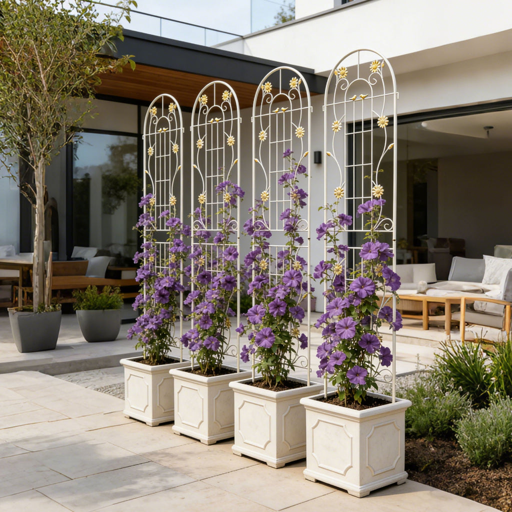 Metal Garden Trellis Rustproof Trellis For Climbing Plant Outdoor Flower Support