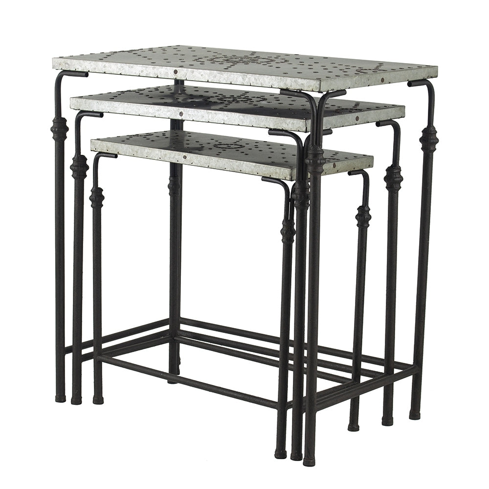 Set of 3 Gilbert Nesting Tables Metal Plant Stand